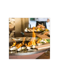 BRASERO OFYR CLASSIC 85 CORTENE -Barbecue Grillades Magasin brasero ofyr classic 85 plancha acier cortene pied 75cm 2