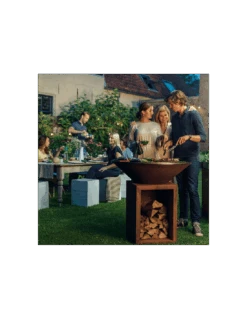 BRASERO OFYR CLASSIC STORAGE 100 CORTEN -Barbecue Grillades Magasin brasero ofyr classic storage 100 plancha acier pied 75cm 2