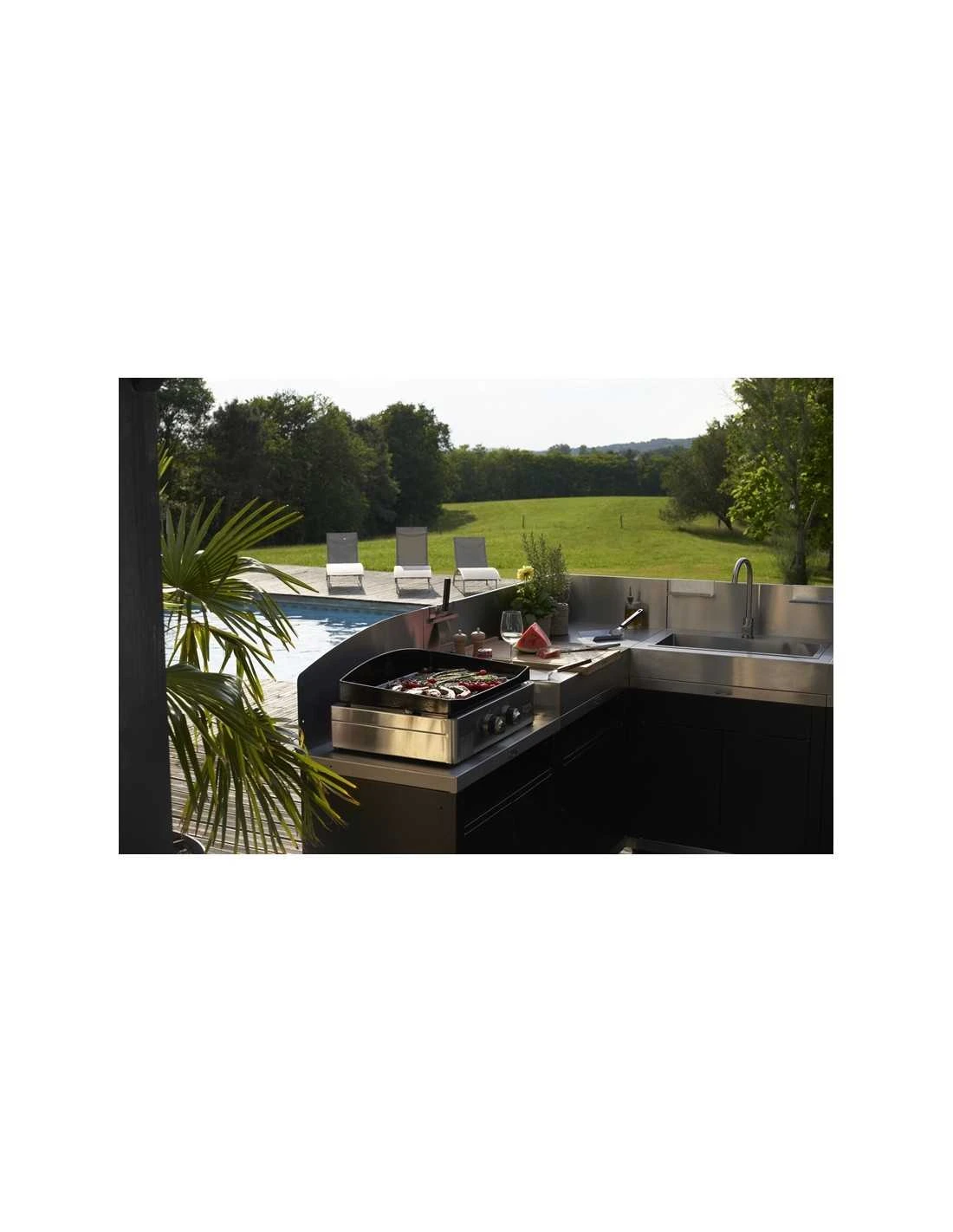 CUISINE D'ANGLE 5 ELEMENTS ACIER ET INOX +CREDENCE 4 CUISINE D'ANGLE 5 ELEMENTS ACIER ET INOX +CREDENCE – Image 2