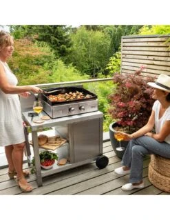 COMBO PLANCHA ALLURE ELECTRIQUE 260 INOX+CHARIOT INOX -Barbecue Grillades Magasin plancha allure electrique 260 inoxchariot 2