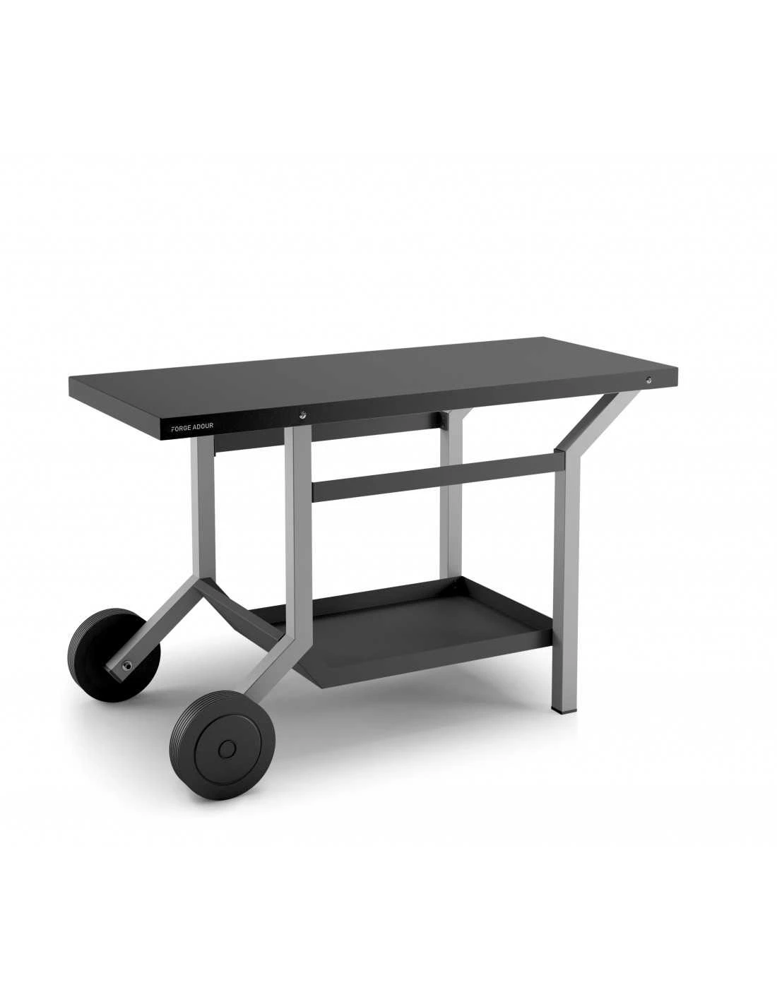 TABLE ROULANTE ACIER NOIR ET GRIS CLAIR FORGE ADOUR 3 TABLE ROULANTE ACIER NOIR ET GRIS CLAIR FORGE ADOUR