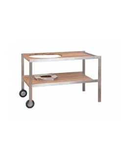 TABLE TECK/INOX POUR MONOLITH CLASSIC 7 TABLE TECK/INOX POUR MONOLITH CLASSIC -Barbecue Grillades Magasin table teck inox pour monolith classic 2